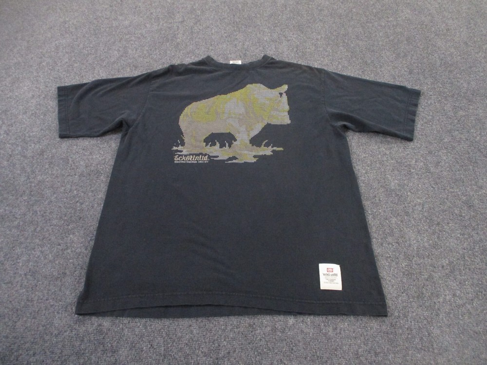 Vintage Ecko Unltd Shirt Mens L Gray Rhino Y2K Dot Logo Skater Classic Grunge