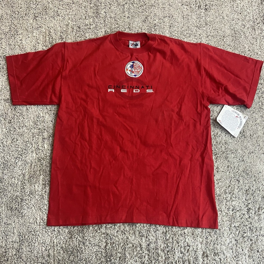 VTG Y2K Cincinatti Reds T Shirt Mens Large MLB Majestic Oversize Dead Stock