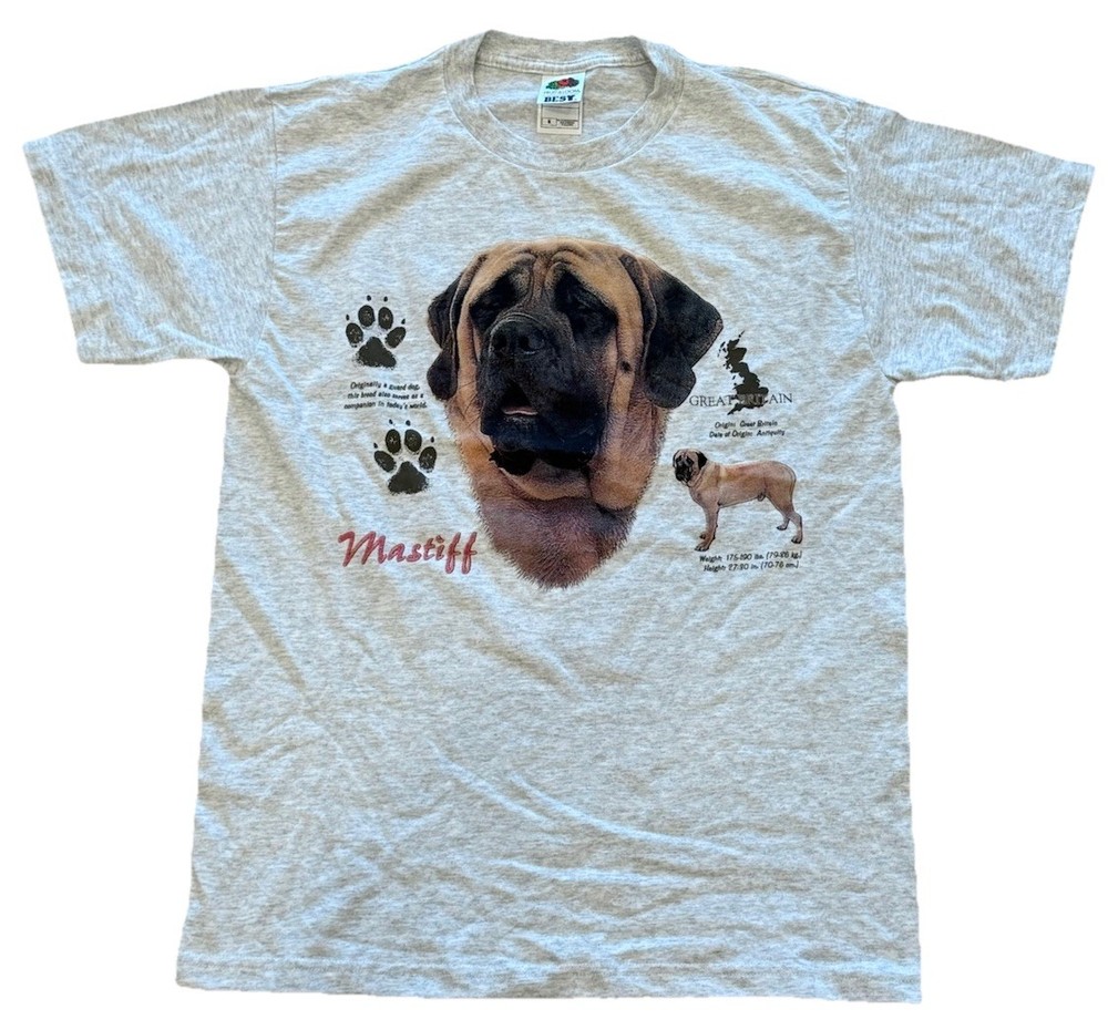 Vintage Mastiff Dog Tee Shirt Men’s Size Medium Fruit Of The Loom BEST USA