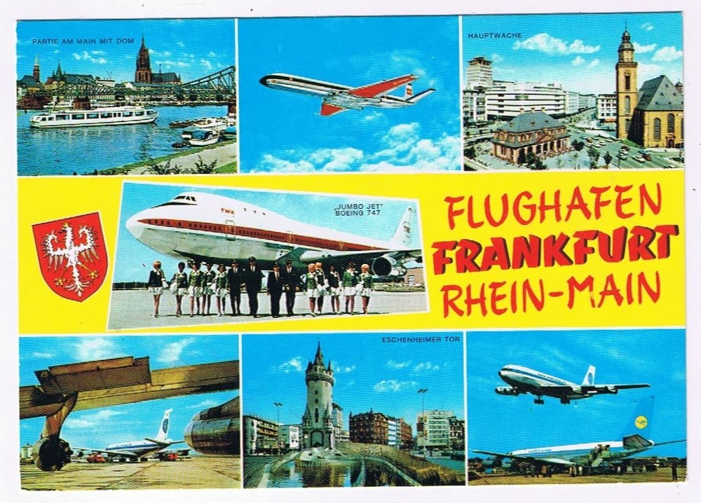 Postcard Flughafen Frankfurt Airport Rhein Main Germany