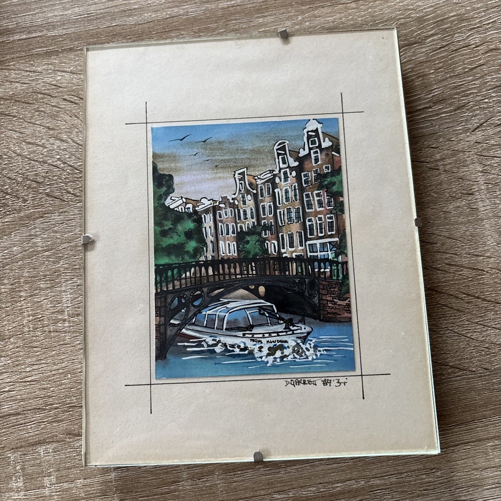 D. Garrett Signed Mid 20th Century Watercolor, 5.5”x 7” Framed, VTG