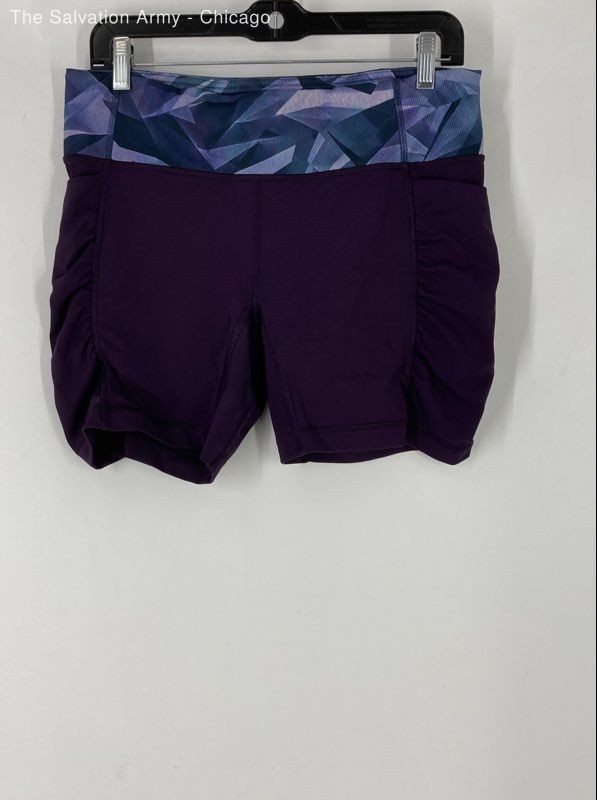 Lululemon Womens Multicolor Elastic Waist Pockets Pull-On Biker Shorts Size 10