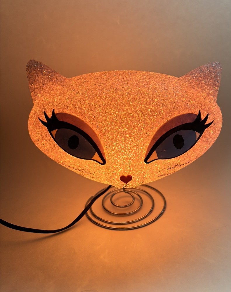 💖Bratz Petz Catz Night Light Lamp Melted Plastic Popcorn Bobblehead Pink Cat 9”