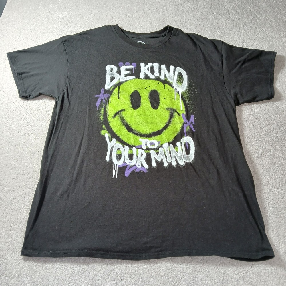 BE KIND TO YOUR MIND Men's Size XL Graphic T-Shirt Tee Short Sleeve • Black