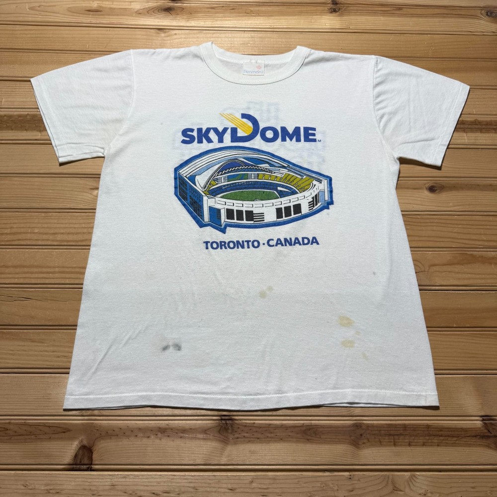 Vintage 1989 SkyDome Toronto Canada Stadium Graphic Souvenir T-Shirt - Large