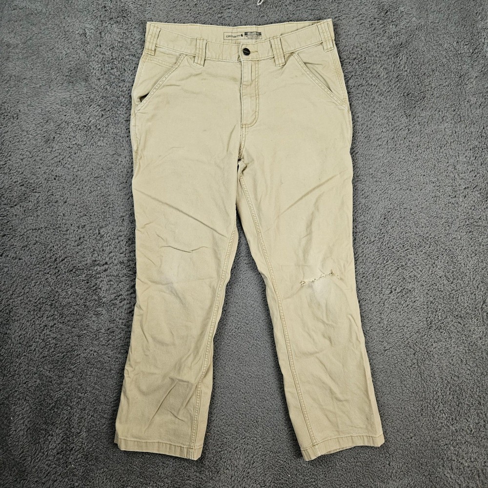 Carhartt Rugged Flex Relaxed Fit Canvas Work Pants BN2291 Khaki Tan 32x30 Mens