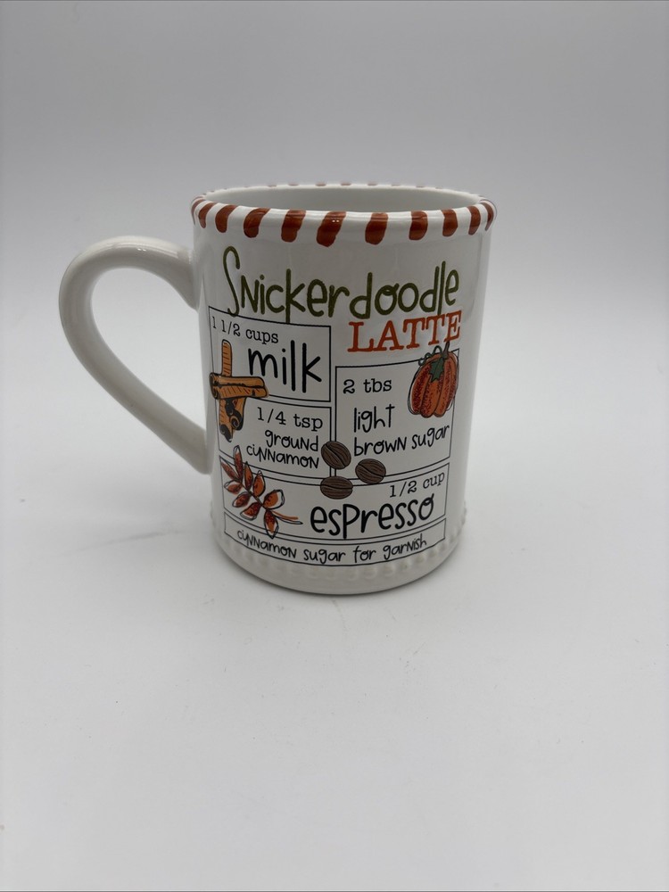 Mud Pie Thanksgiving Fall Recipe Mug, Snickerdoodle Latte