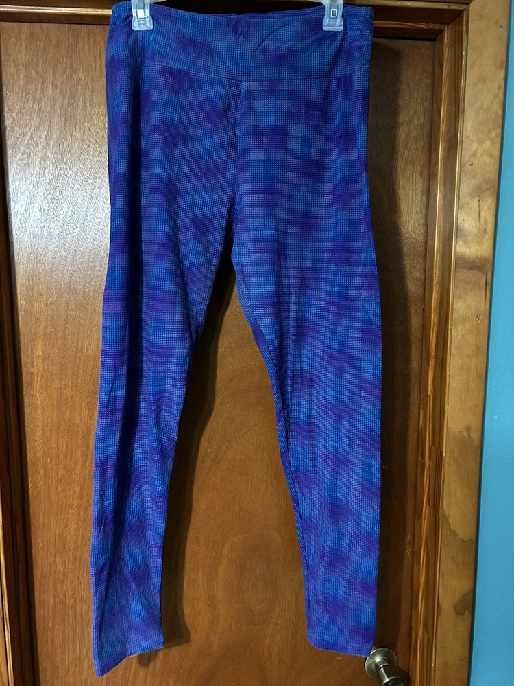 LuLaRoe TC Tall And Curvy Blue Purple Patterned Leggings