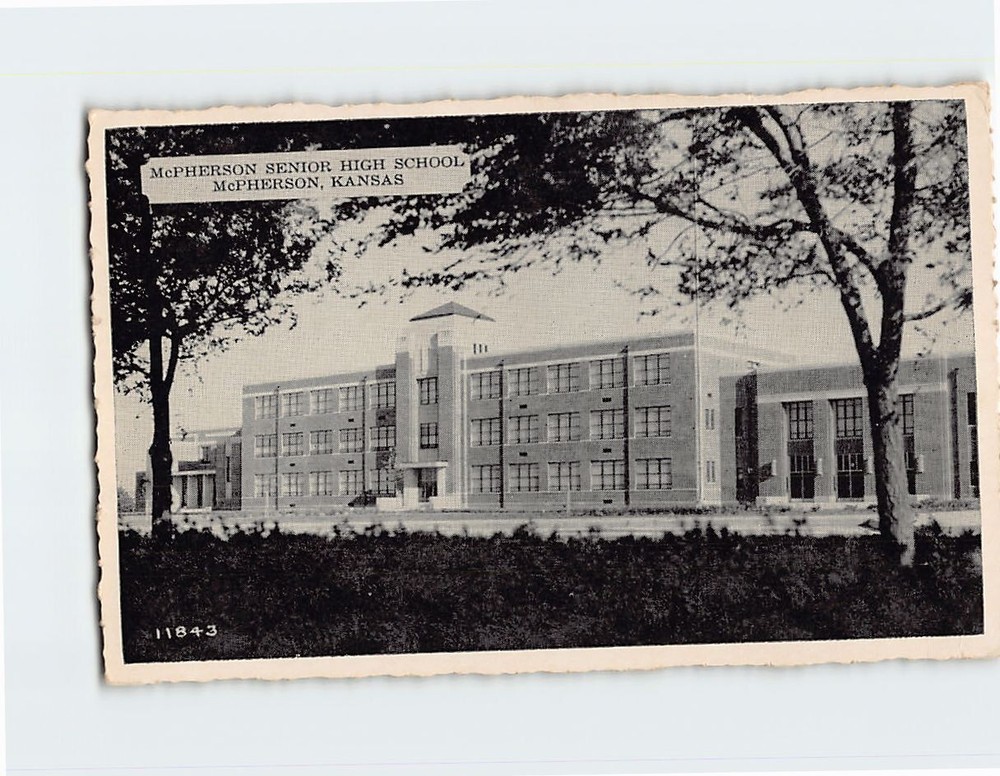 Postcard McPherson Senior High School McPherson Kansas USA