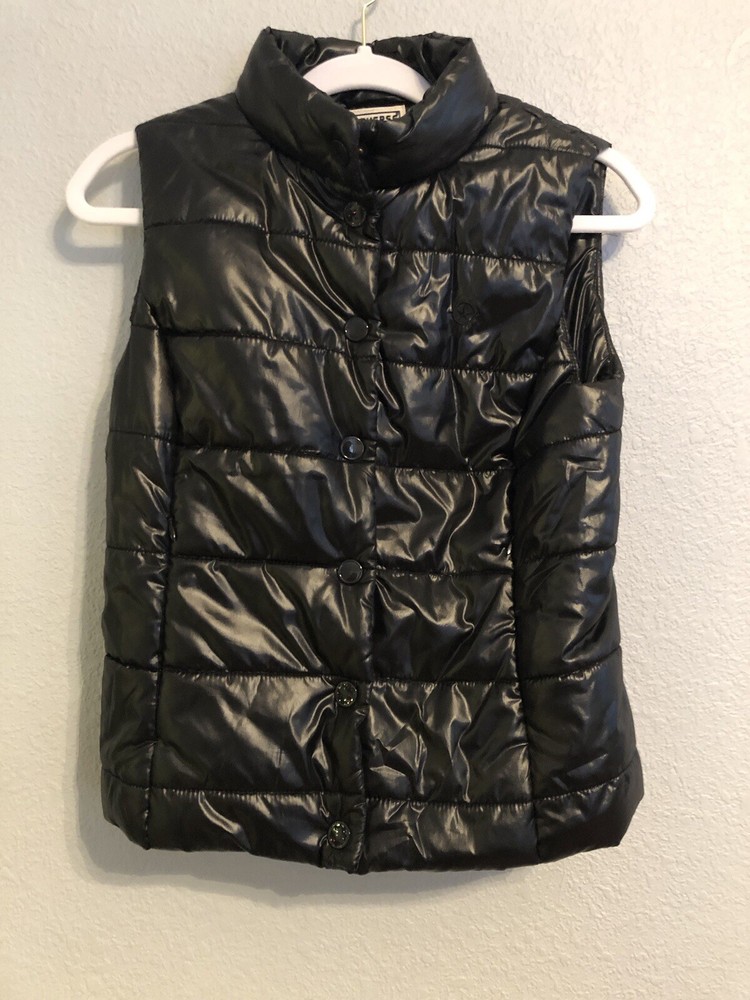 Converse One Star Women Size Small Sleeveless Snap Button Front Puffer Vest