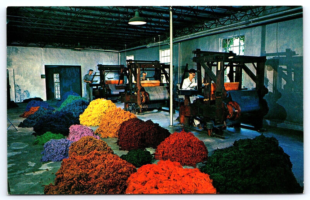 Asheville North Carolina Looms Yarn Biltmore Industries Vintage Photo Postcard