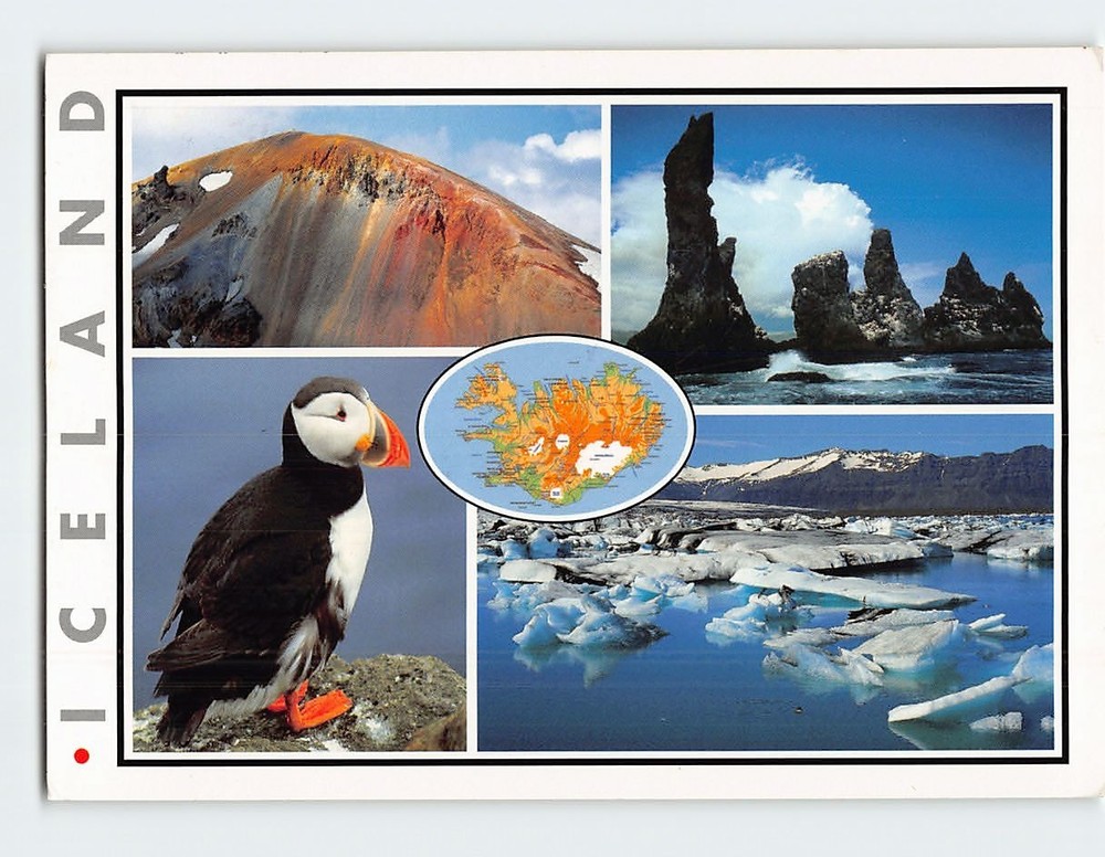 Postcard Map & Attractions Iceland