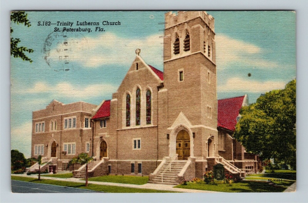 St. Petersburg, FL-Florida, Trinity Lutheran Church, c1958 Vintage Postcard