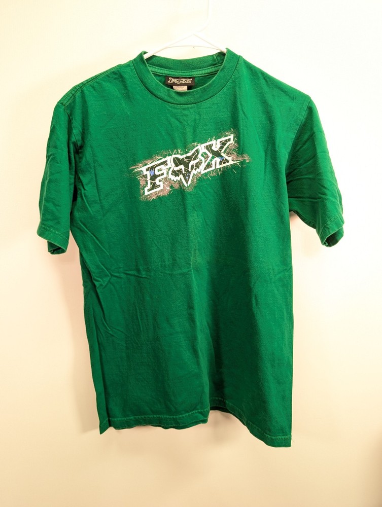 Fox Racing Short Sleeve Green Logo T-Shirt Men’s Size Medium Vintage Tagged