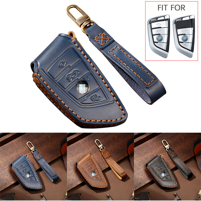 BMW X3 X4 X5 X6 3 4 5 7 Series Genuine Leather Key Fob Cover Case