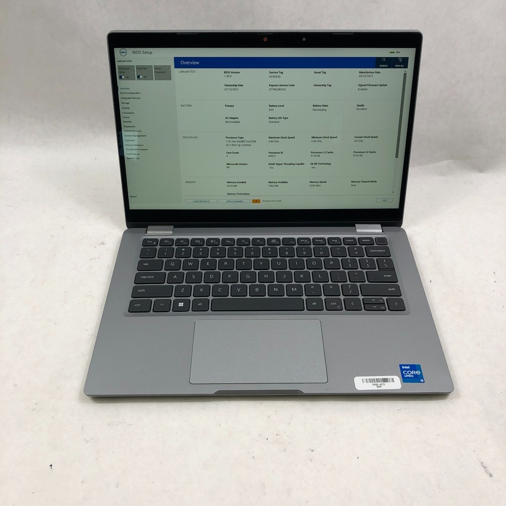 Dell Latitude 5320 TOUCH Intel Core i5-1135G7 @ 2.40GHz 8GB RAM NO SSD