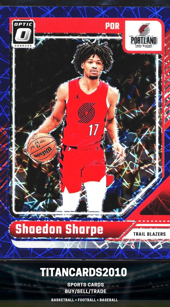 Shaedon Sharpe 2024-25 Donruss Optic Blue Velocity Prizm Trail Blazers #175