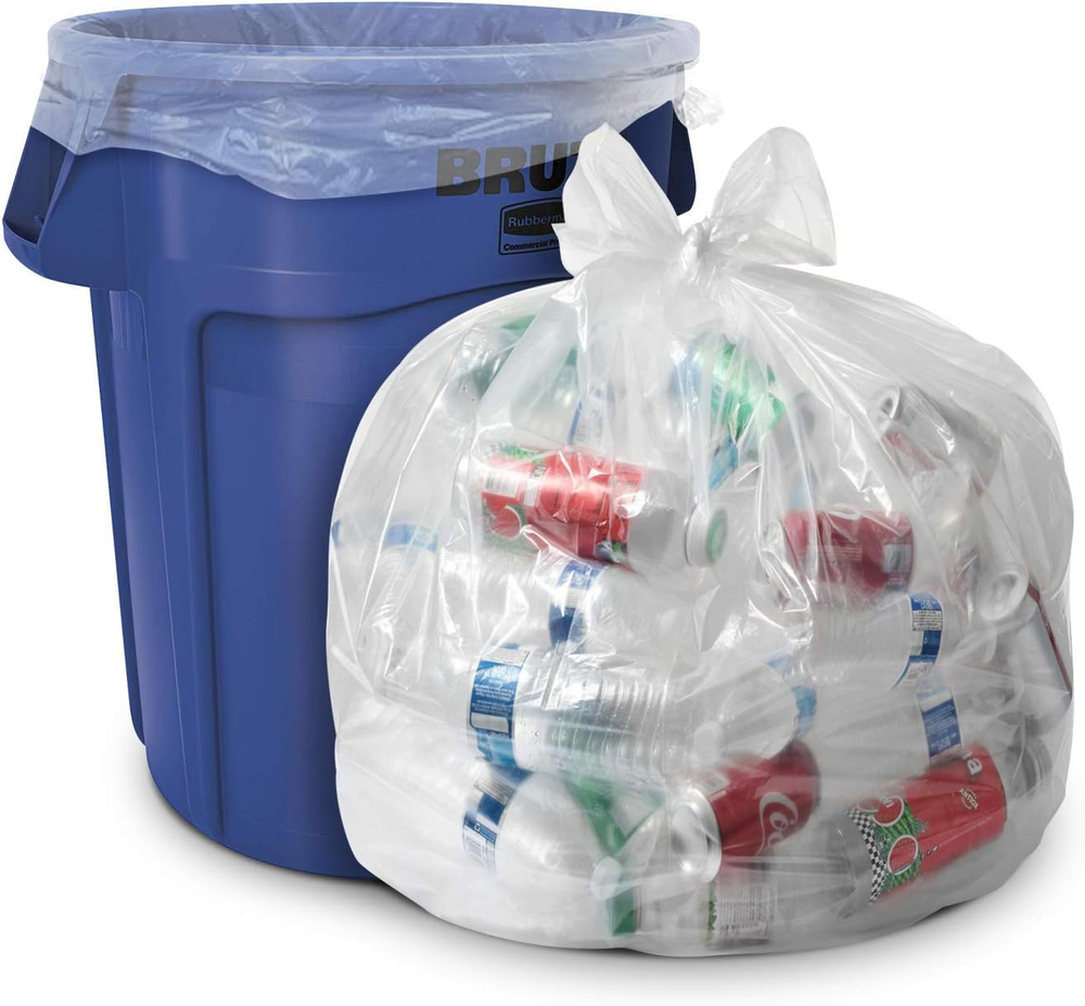55-60 Gallon 1.2 MIL Thick Clear Heavy Duty Trash Bags - 38