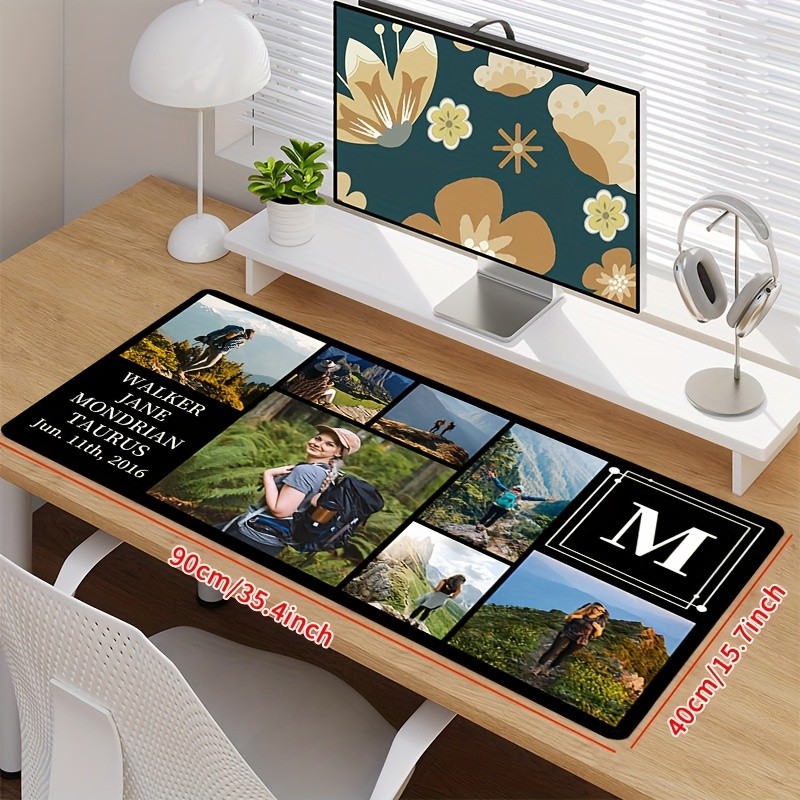 40*90cm1pc Customizable Large Mouse Pad with Your Photo & Text - Personalized Ex