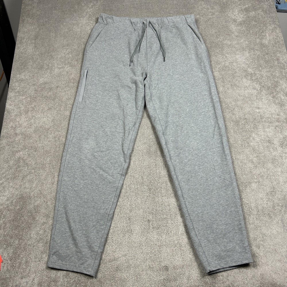 Mack Weldon Mens Large Pants Ace Jogger Sweatpants Gray Pull On Zip Pocket