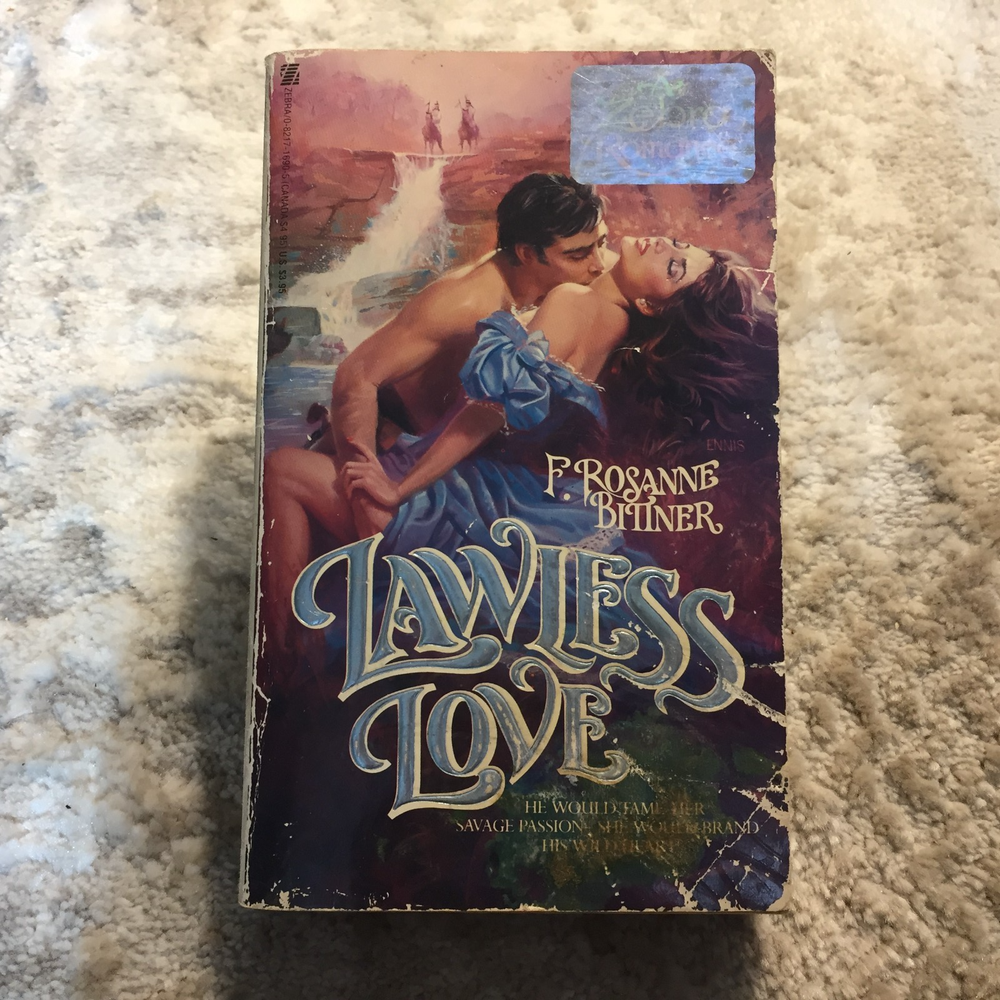 Lawless Love F. Rosanne Bittner 1985 Zebra Books Frontier Justice Romance Book