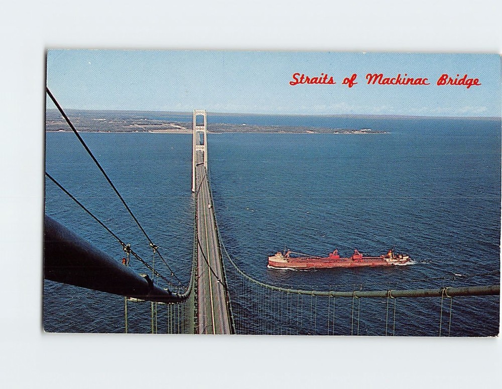 Postcard Straits of Mackinac Bridge Michigan USA