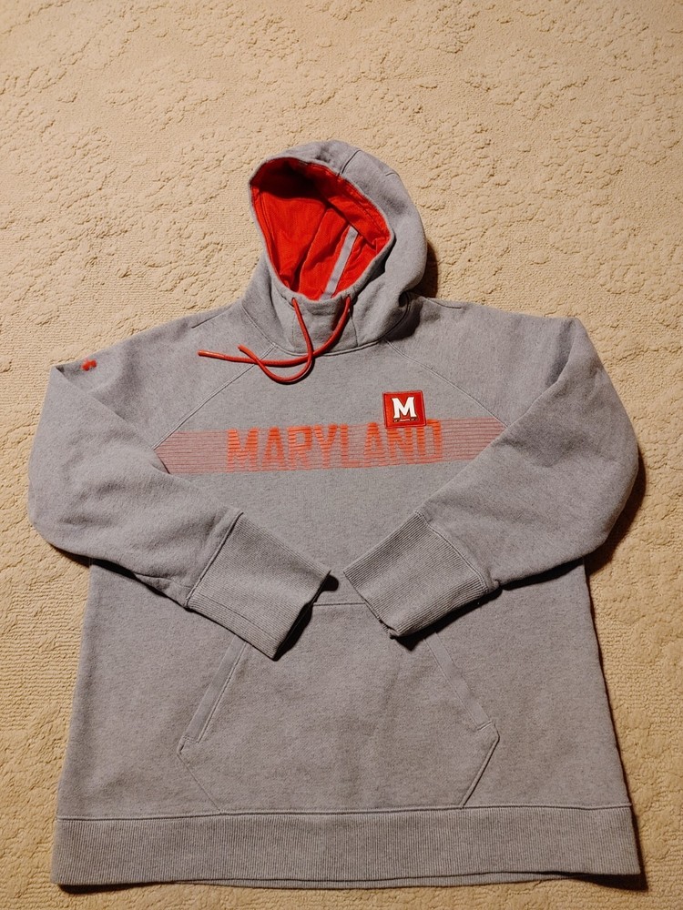Unisex Under Armour Gray Hoodie NCAA Maryland Terrapins Size Medium University Sportswear