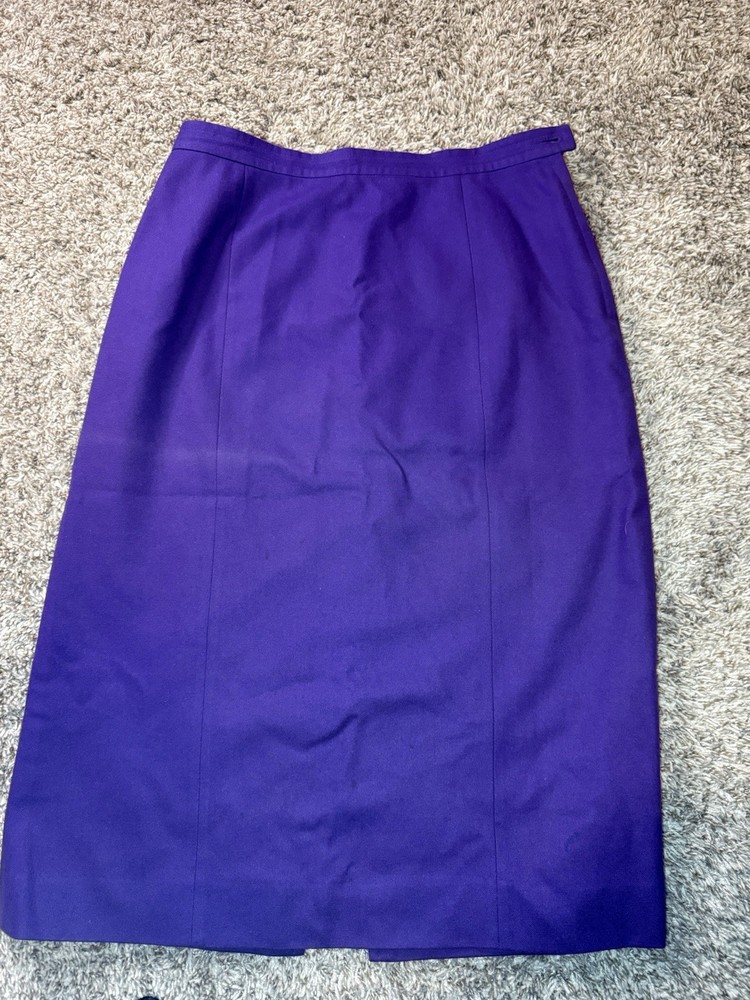 Vintage Pendleton Purple Suit Skirt & Blazer Classic Set Size 16 Virgin Wool Usa