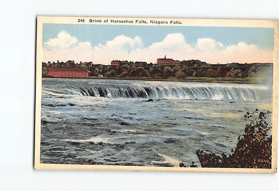 Postcard Brink of Horseshoe Falls Niagara Falls New York USA