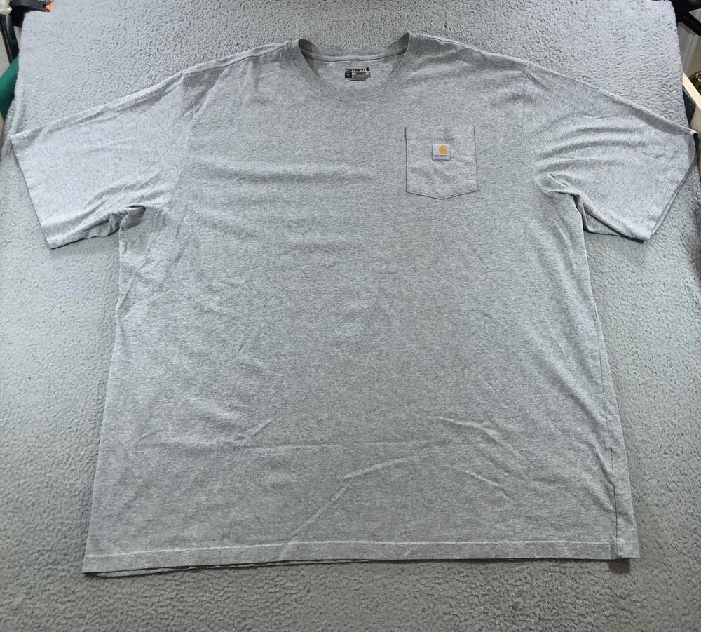 Carhartt Shirt Mens 4XL Tall Gray Loose Fit K87 Pocket Workwear Tee Spring 2022
