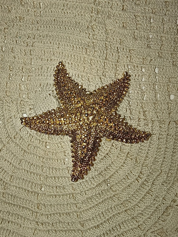 Vintage Gerry's Gold tone Starfish Pin Brooch  2