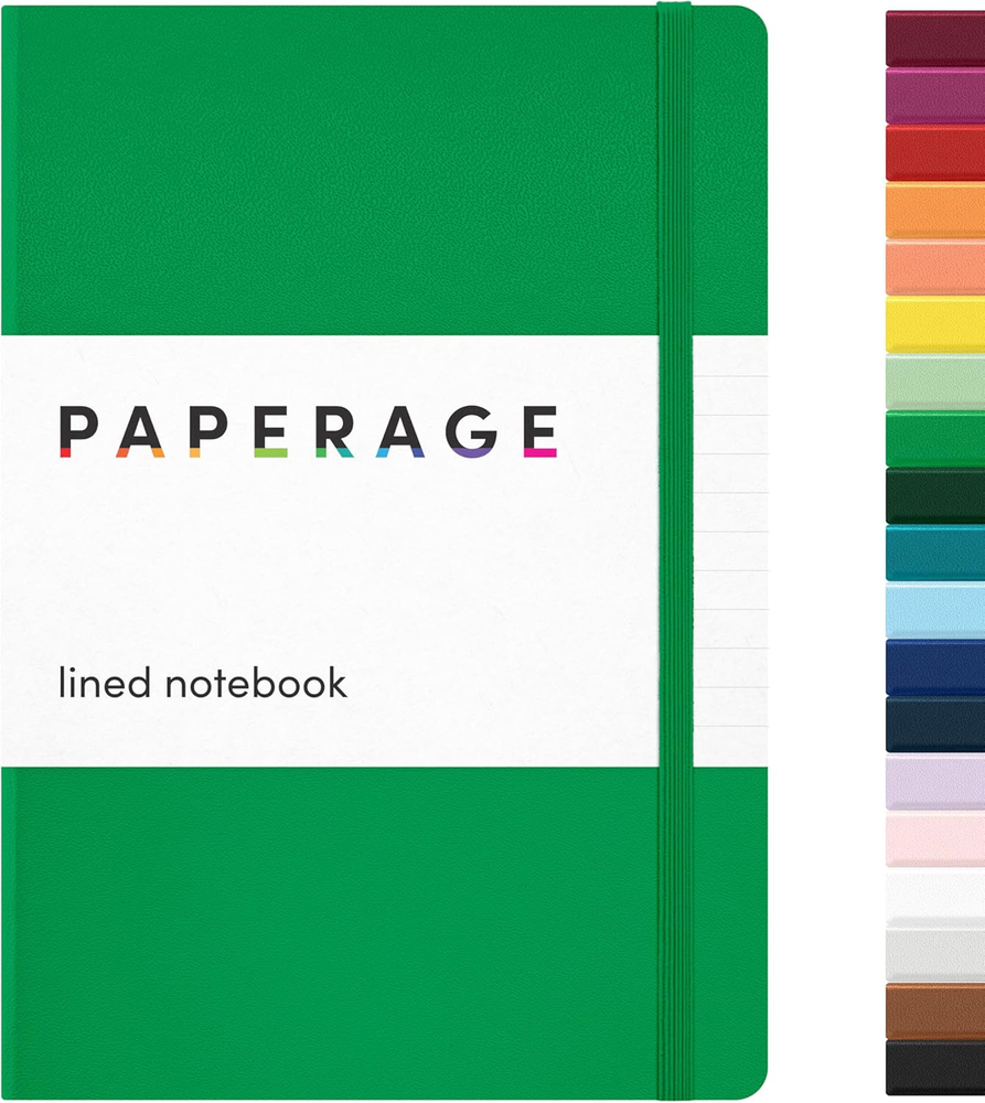 Lined Journal Notebook Green 160 Pages Medium 5.7x8 Inches 100 GSM Hardcover