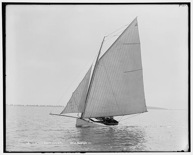 Photo:Idler Yacht 1890s Sailboat on Water Detroit Publishing Co.
