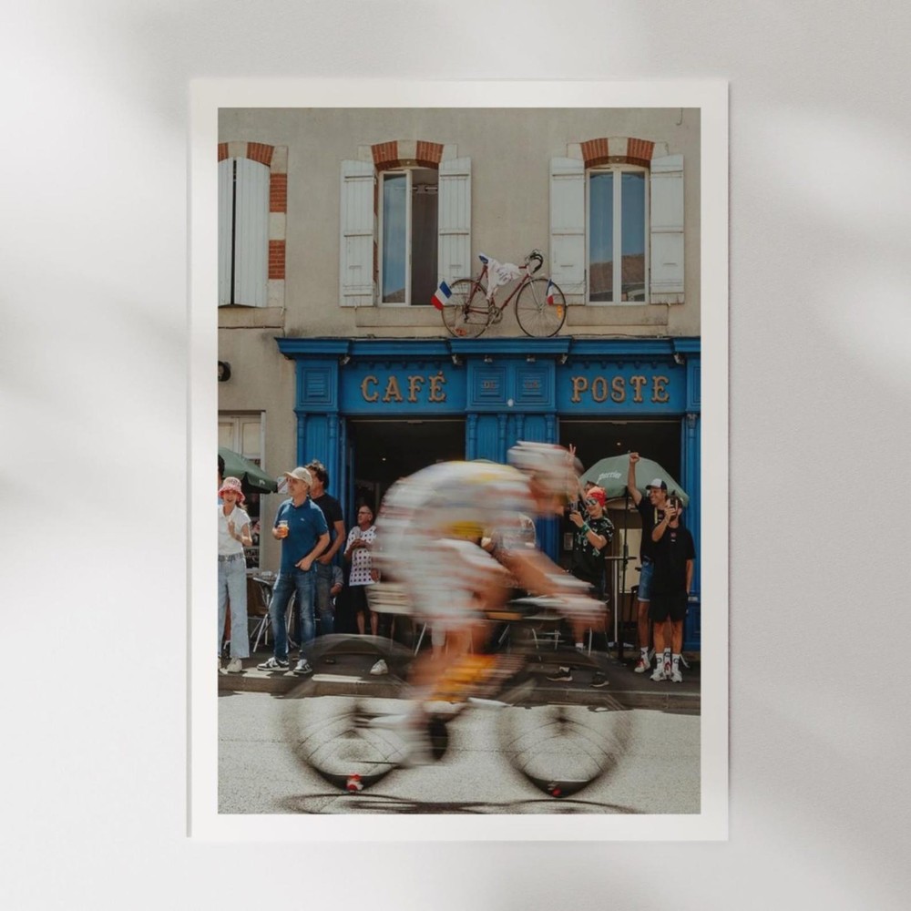 Tour de France Cycling Print – Vintage Road Bike Photography Wall Art, Unframed