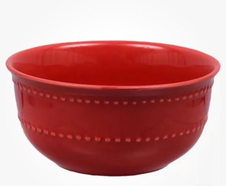 Royal Norfolk Ceramic Red Embossed Cereal or Soup Bowl 6 Inches Decor Classic