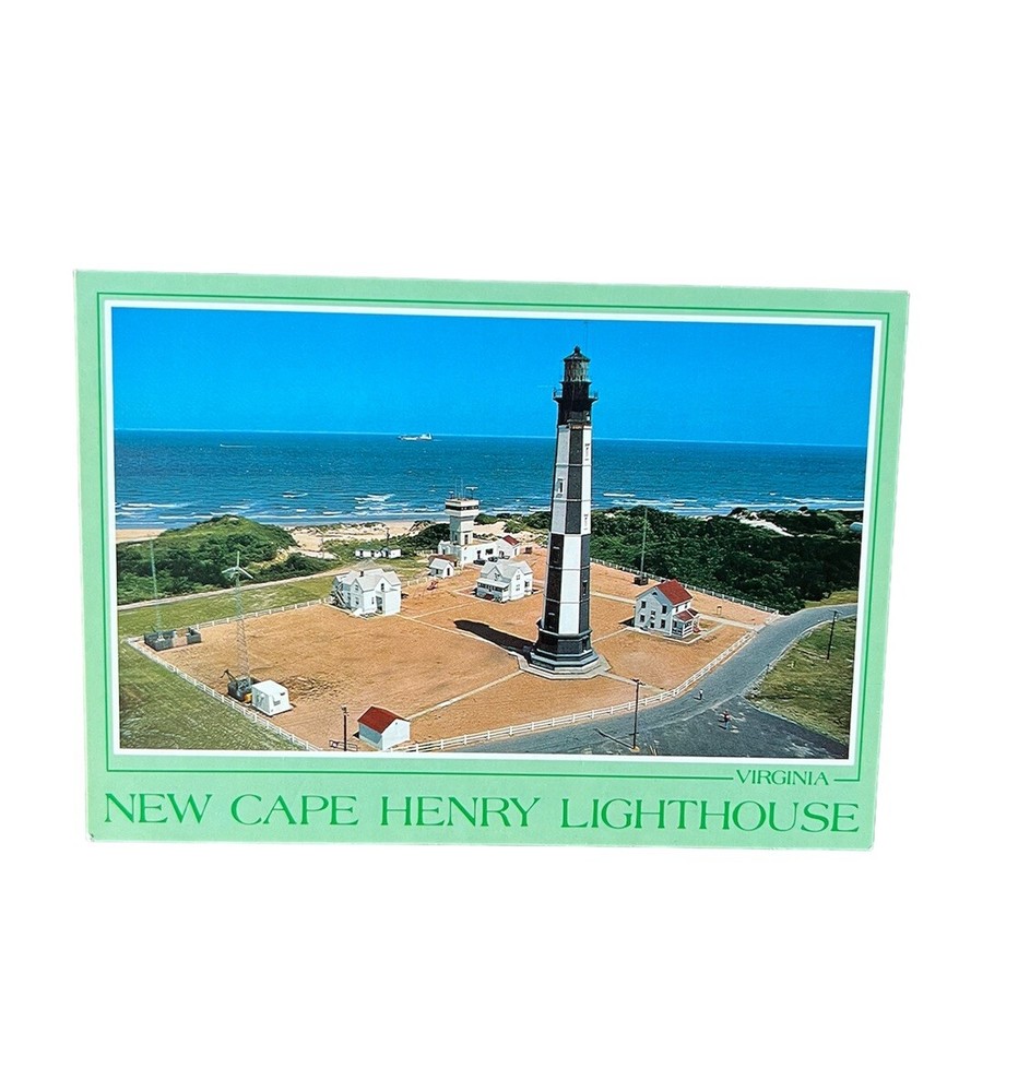 New Cape Henry Lighthouse Virginia Beach Virginia Cast Iron Chrome Postcard