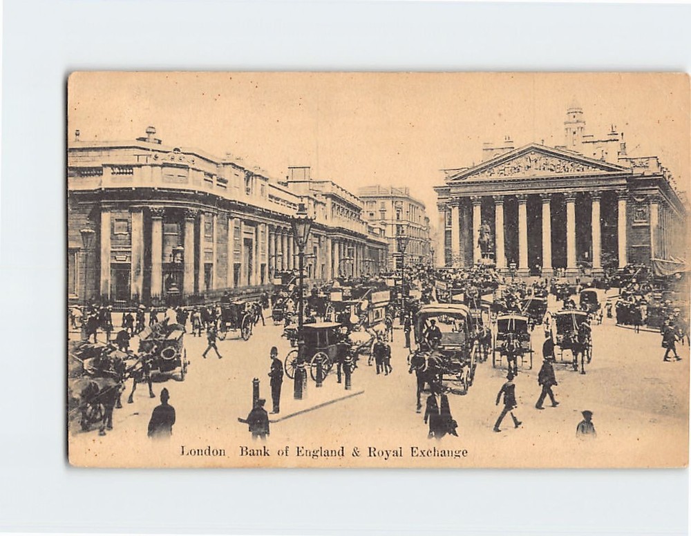 Postcard Bank of England and Royal Exchange London England