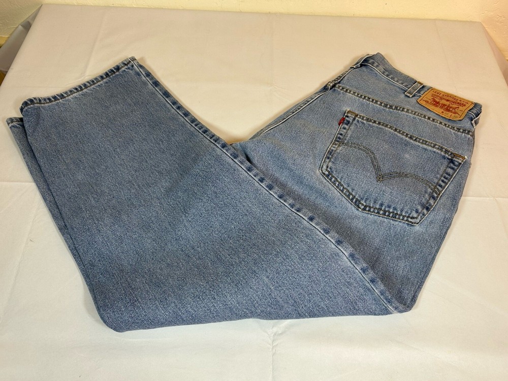 Levis 550 Mens Jeans Red Tab Tag Size 38X30 Blue Denim Relaxed Straight