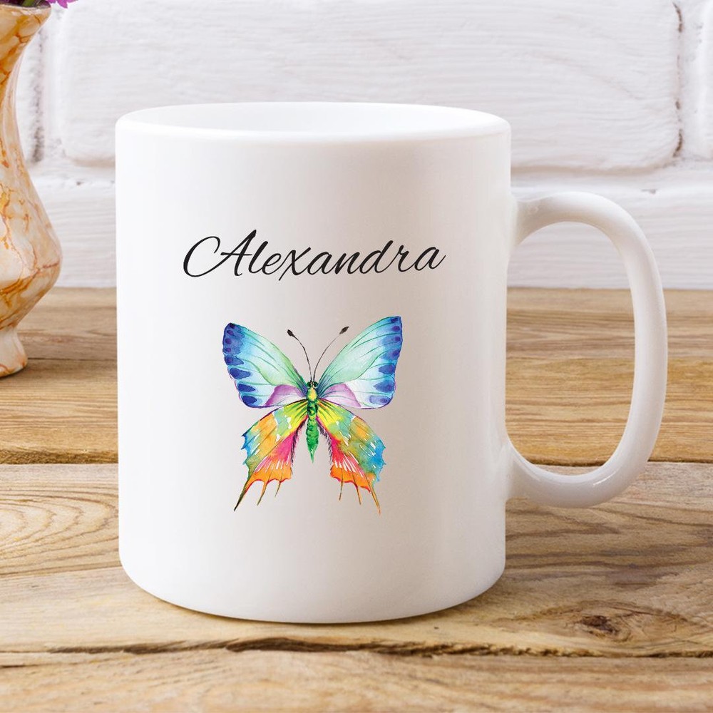 Beautiful Butterfly Personalized Coffee Mug Premium Quality Gift Idea