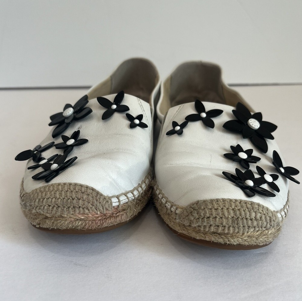 Michael Kors LOLA espadrilles Floral Slip-on Flats with Black Flowers Size 8