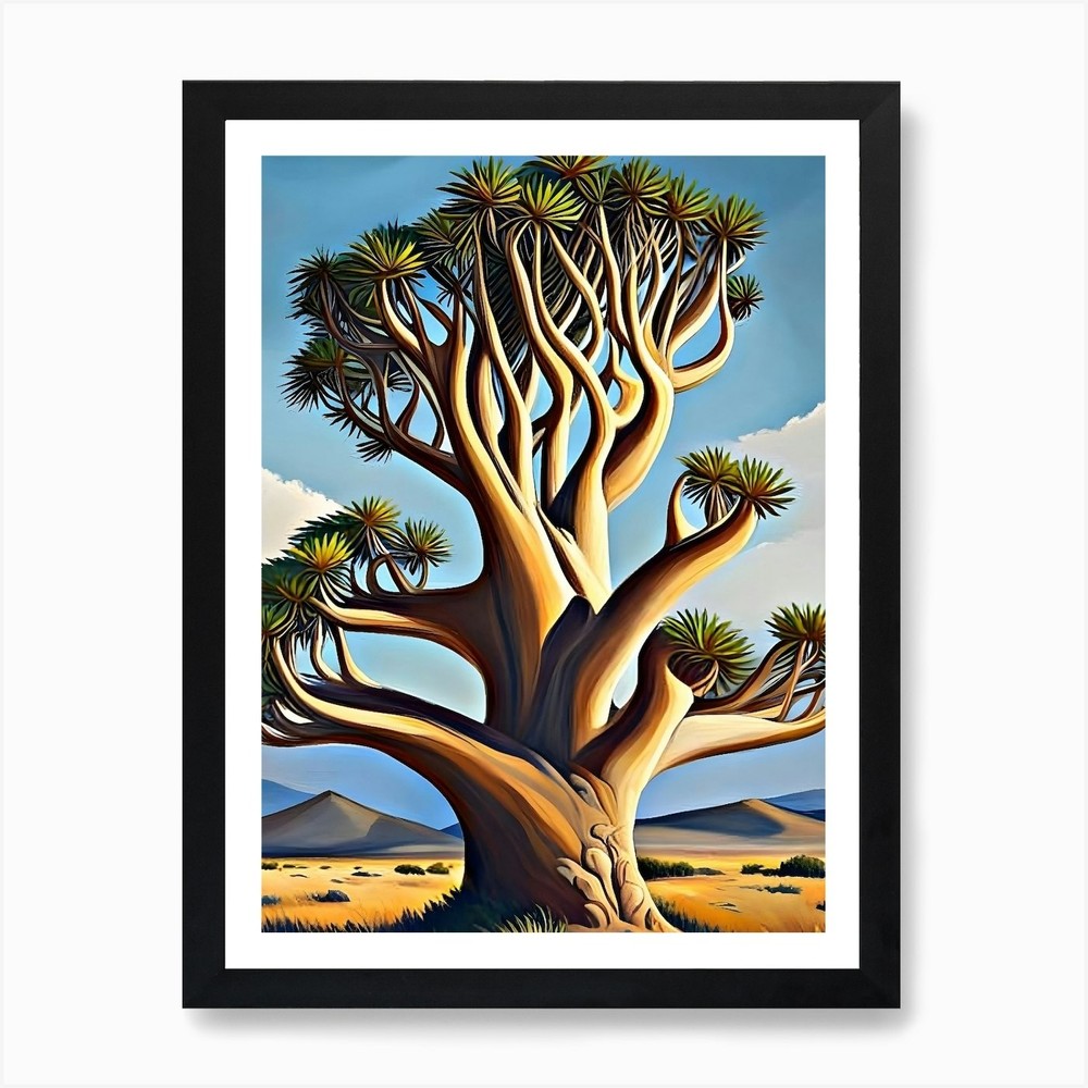 Framed Quiver Tree Art Print Canvas Wall Decor Picture