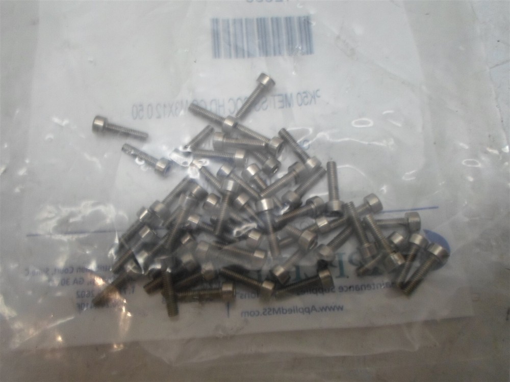 Pack of 50: MET SS SOC HD CS M3 x 12, 0.50 Screws Applied Part No. 112365