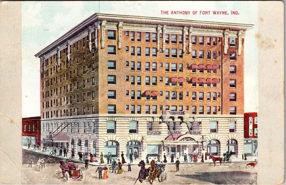 Fort Wayne IN-Indiana The Anthony Fort Wayne Horse Carriage Vintage Postcard