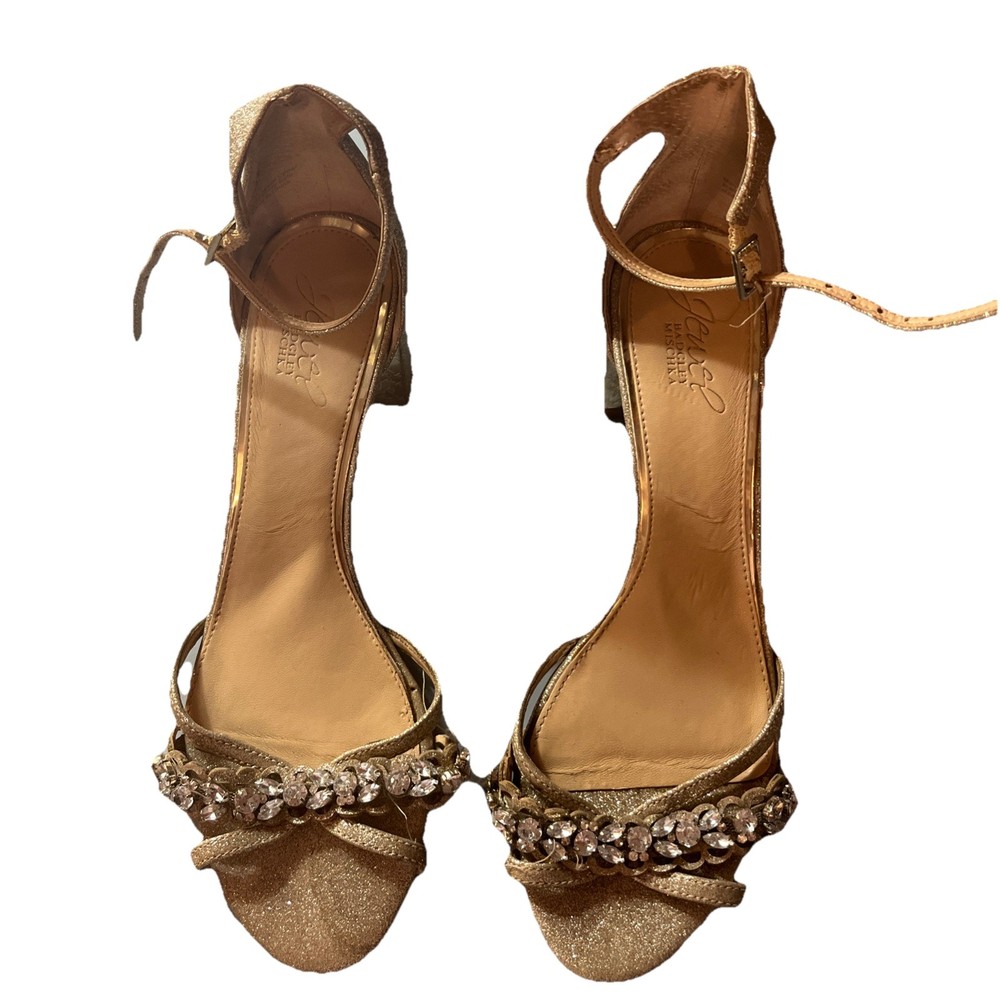 Jewel Badgley Mischka Womens Size 9 Heels Sparkle Glitter Wedding Sexy Fabulous