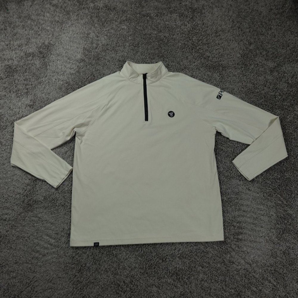 Sunday Swagger  1/4 Zip Pullover Mens Extra Larrge Ivory Cream Golf Sweater