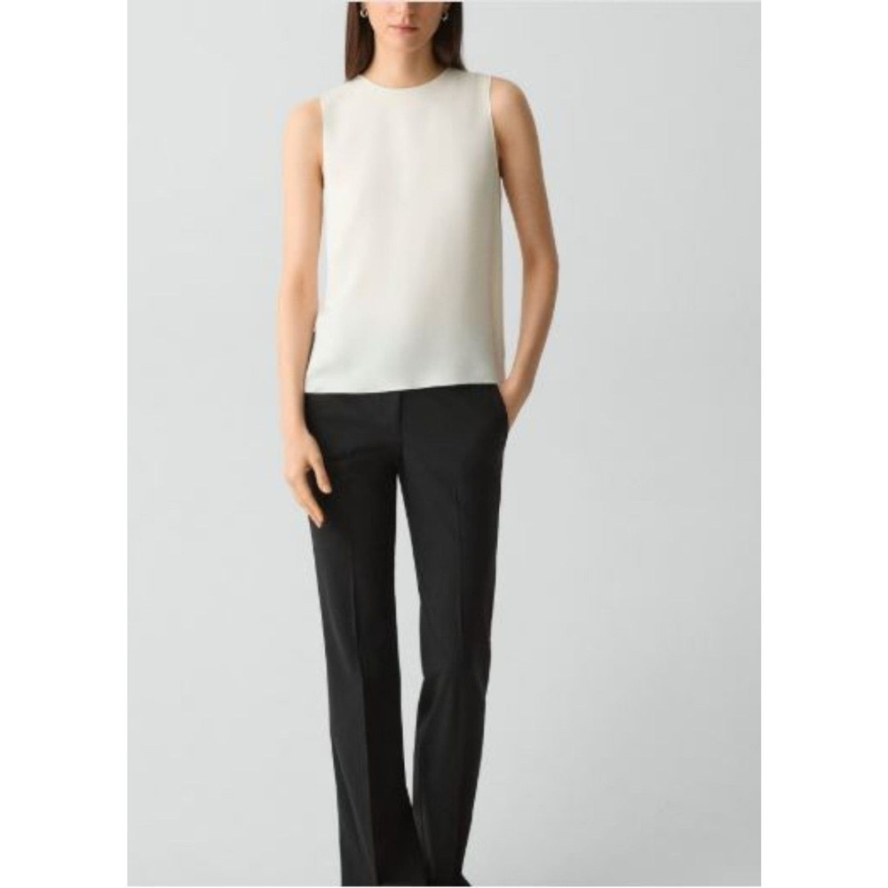 Theory Women's Straight Shell Sleeveless Tank Cami Top NWT 198 Ivory Sz S