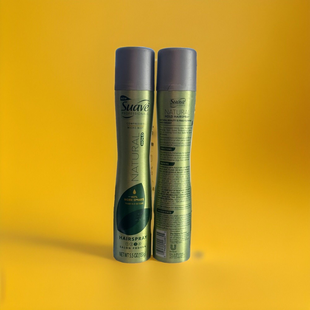 2x Suave Professionals Compressed Micro Mist Natural Hold #3 Hairspray 5.5oz HTF