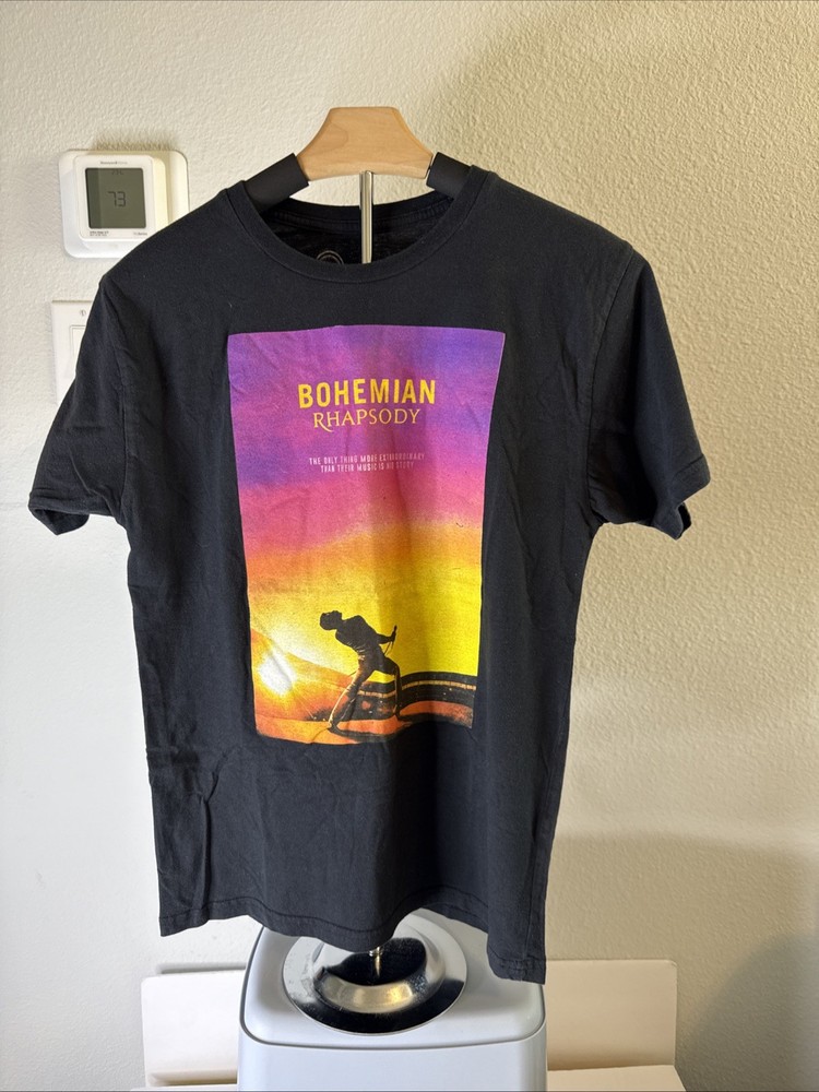 Queen Bohemian Rhapsody Graphic T Shirt Men's Black Size M