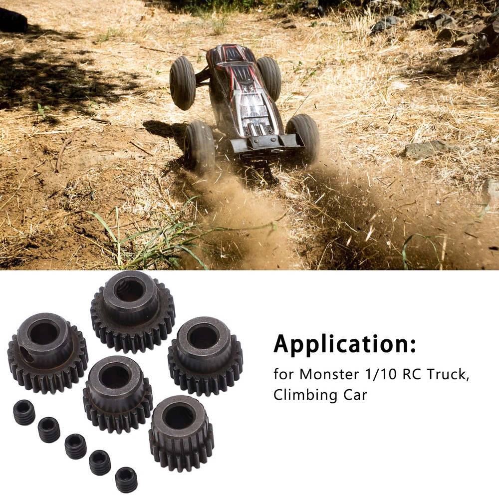 5PCS 48DP Motor Gear Pinion Strong Steel For RC Truck