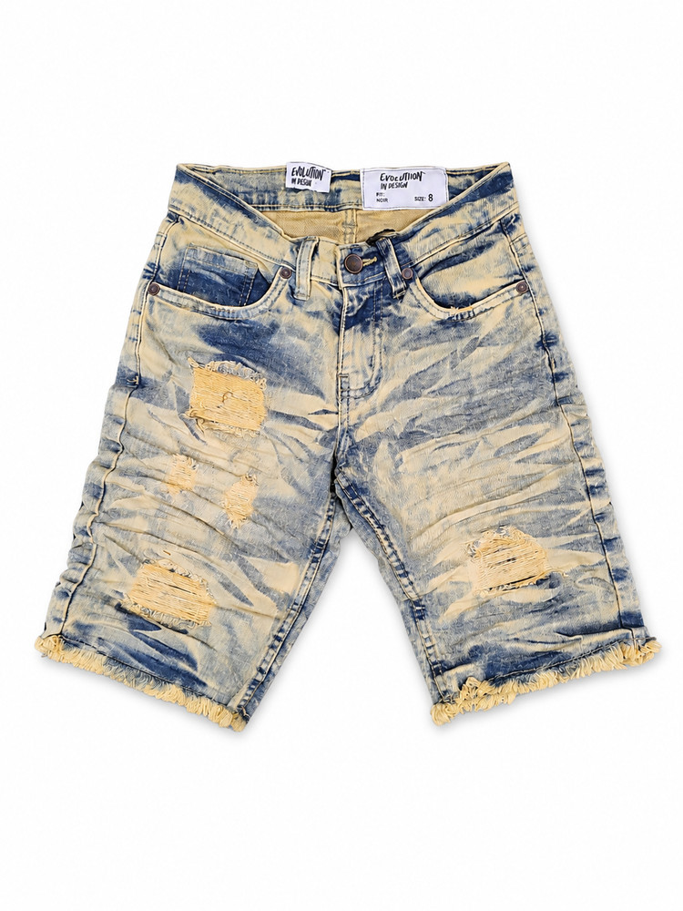 Kids Wild Tiger Denim Shorts in Light Tint